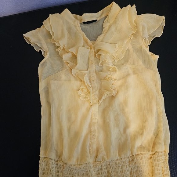Yellow Ruffled Women's Top - Picture 2 of 5